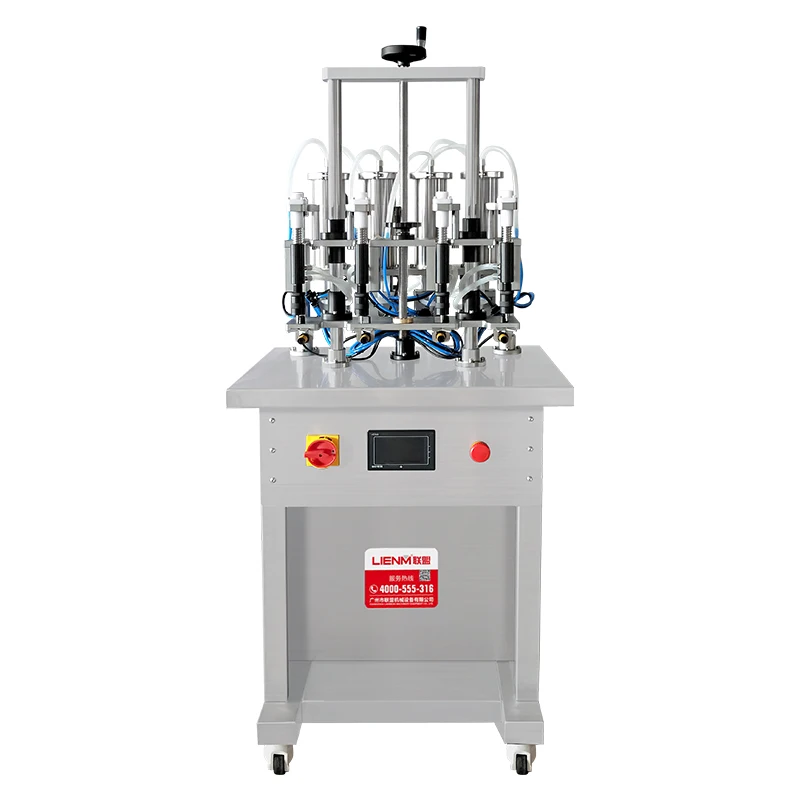 Factory lab semi-automatic 4 head perfume  filling machine  manual filling cologne perfume liquid equipment perfume line