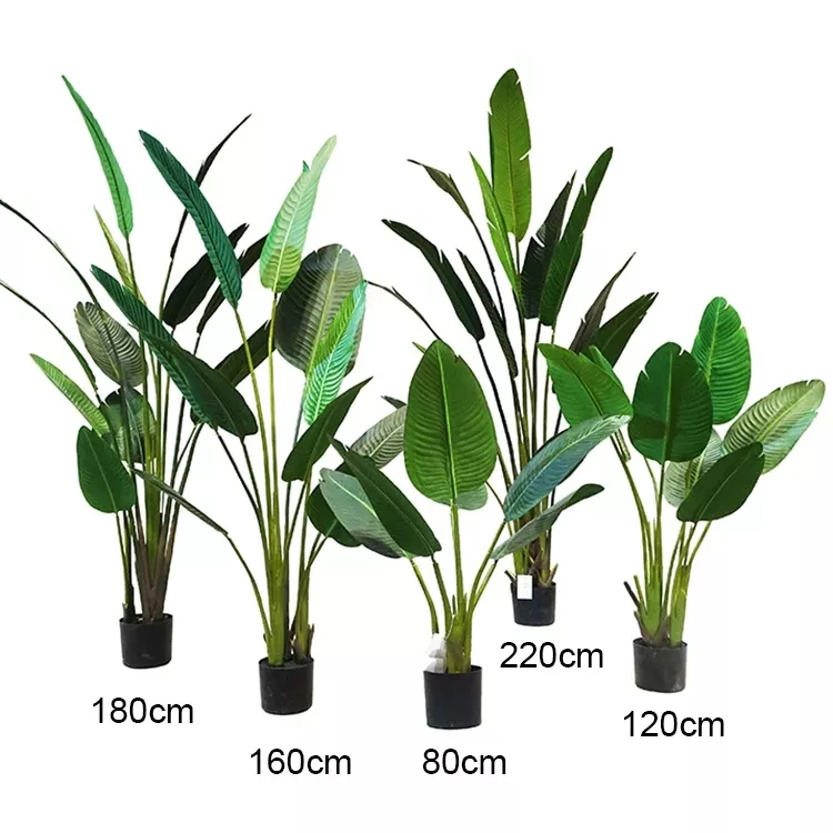 Artificial greenery Travelers Plant Decorative Bonsai Artificial Tree Bird of Paradise Plants For Home Deco