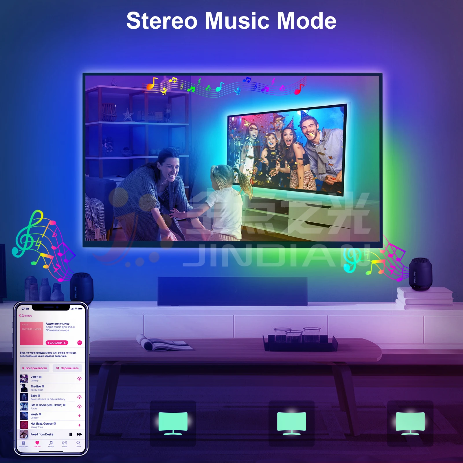 12V Wifi Smart Backlight Neon Strip Alexa Voice Control Music Sync 5050 RGB Led TV Backlight Strip With HDMI Sync Control Box