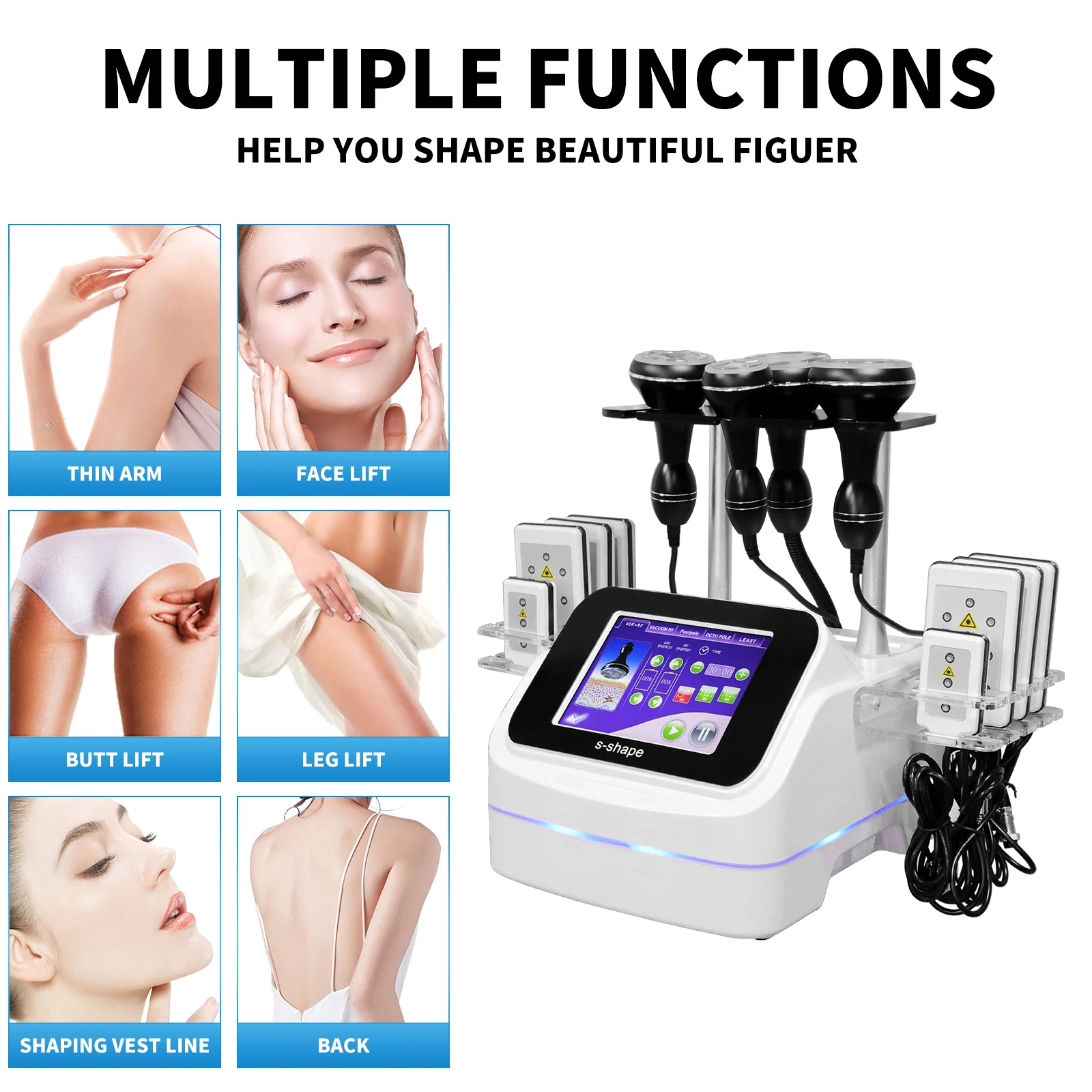 Online Shopping USA 3D Smart Body Slimming S Shape Cavi RF Radio Frequency Lipo 6 in 1 Cavi Machine 40k