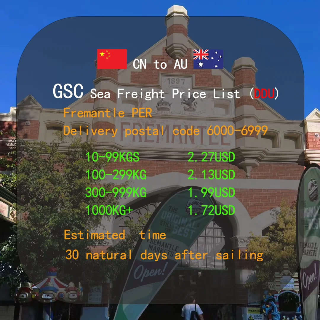 door to door ddu to Au Fremantle postal code 6000-6999 Freight Forwarder Sea Shipping Agent From China To au cost calculator