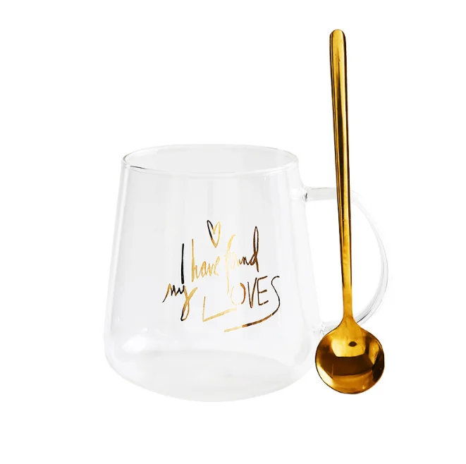 
Promotional tea mug with spoon and with wooden lid borosilicate glass tea cup 