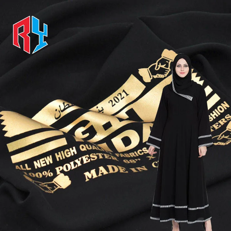 2024 hot sale 67/68 inch 100 polyester black nida fabric for Fashion Muslim Women dress abaya fabric