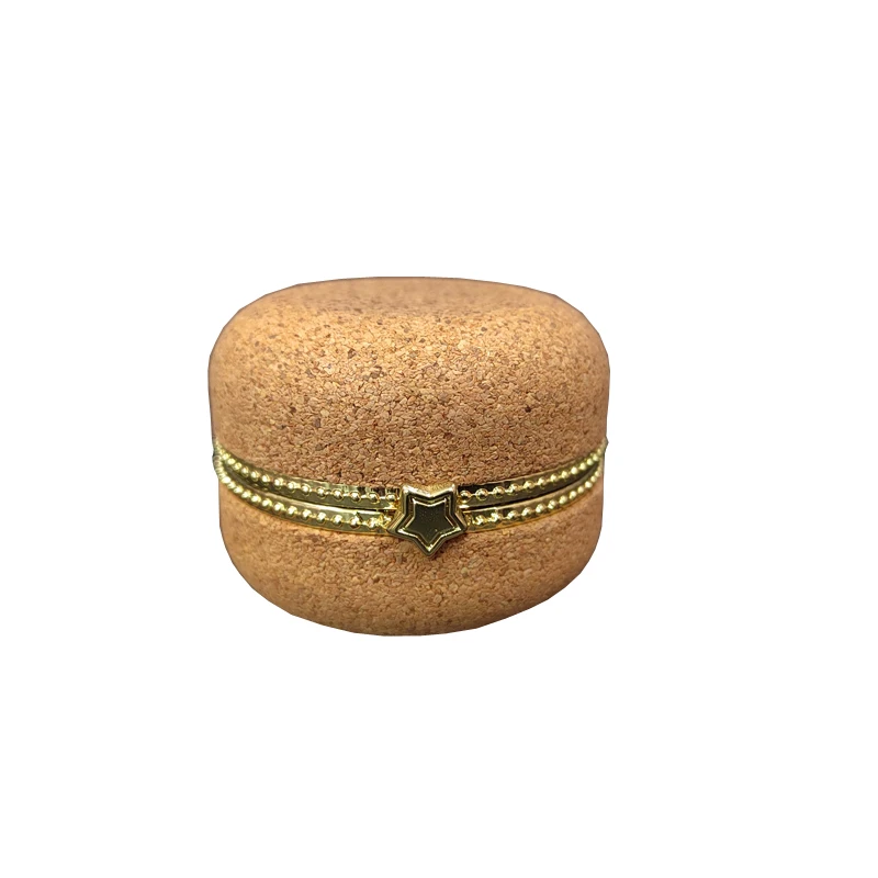 Luxury cork packaging box small cork storage box cork jewelry box for wedding bands and earrings