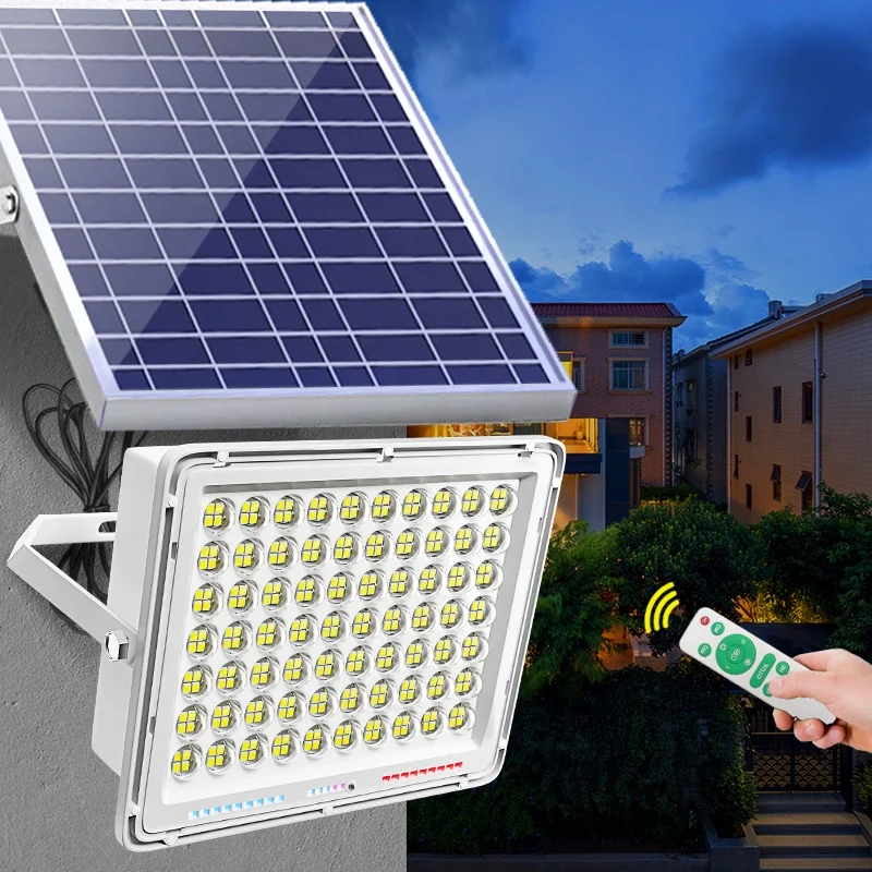 ABS Lamp Body White Light Led flood light 200w 400w Outdoor Solar Lamp With Courtyard