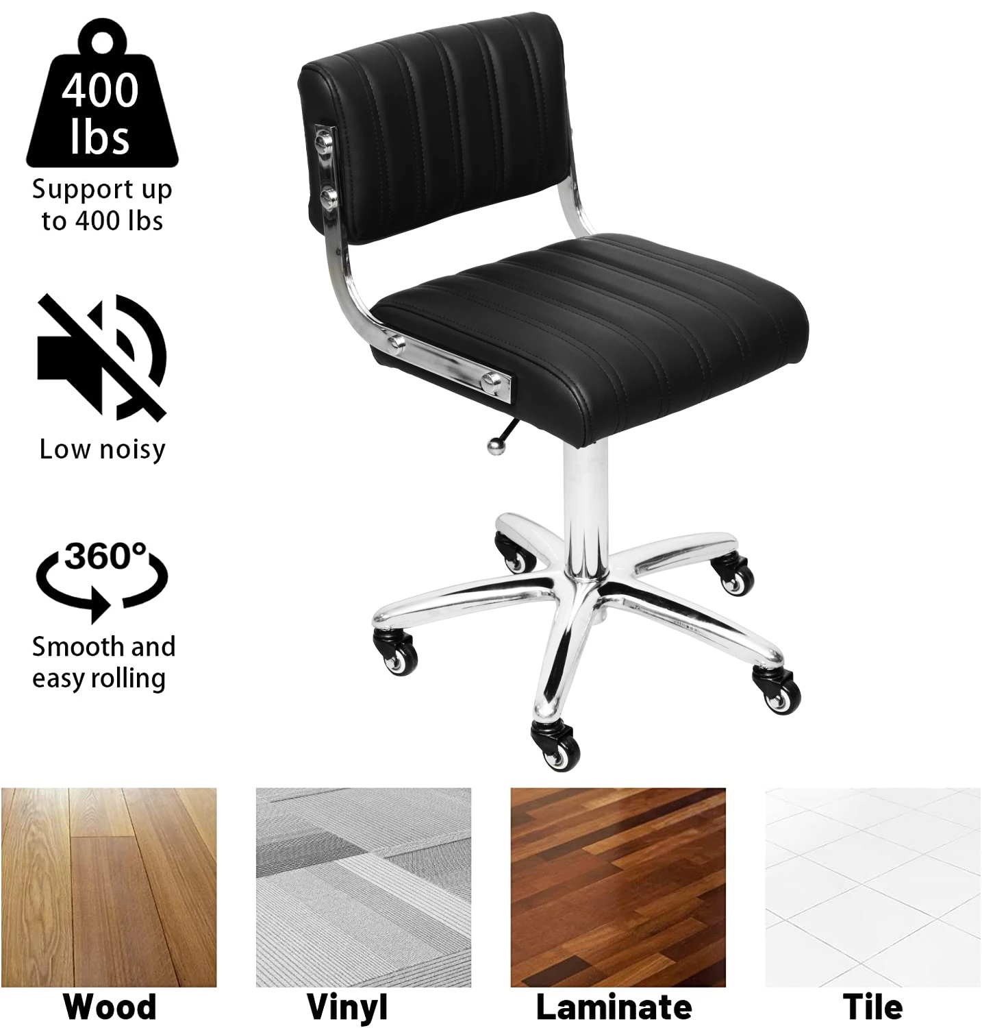 Beauty black white lift saddle pulley hairdressing chair with back rest