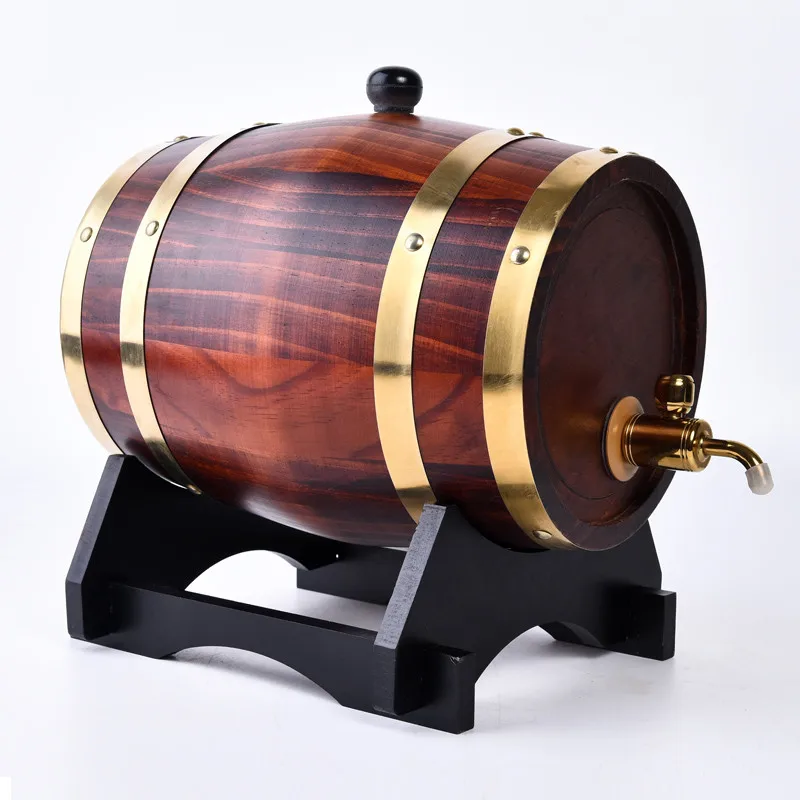 
Hot sale oak pine wood barrel 1.5L3L 5L10L15 self-brewed wine beer wooden barrel 