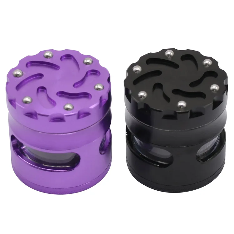 Hot sale side three-hole-4-layer grinder aluminum crushers grinder colorful tobacco accessories in stock