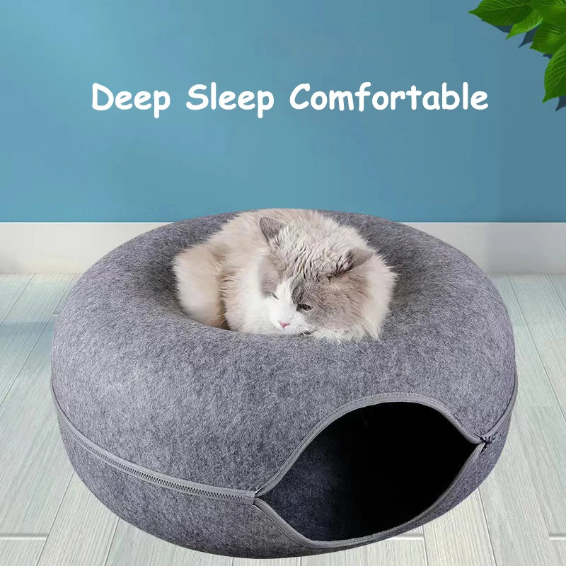 Surprise Price Grey Cat Tunnel Bed With Toys Black Cat Tunnel Bed Indoor Sustainable Cat Tunnel Bed Plush