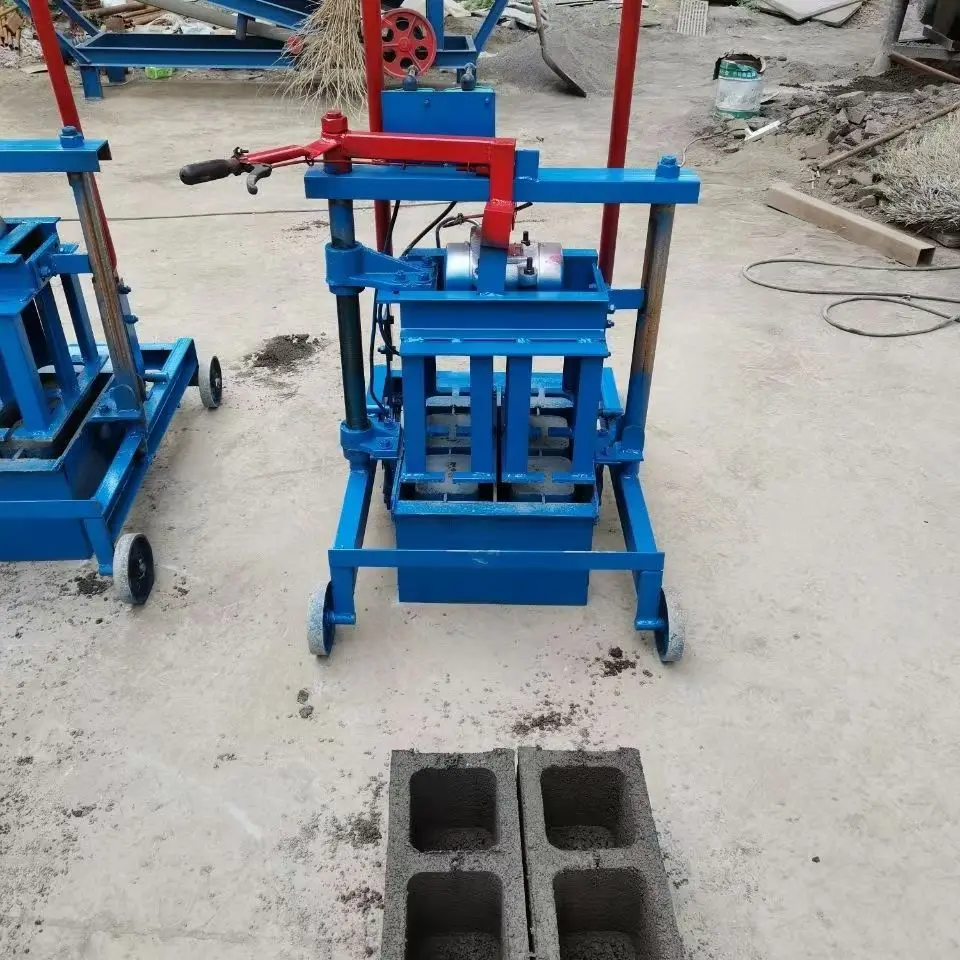 Single phase electric small mobile cement brick machine non burning one-time brick making machine
