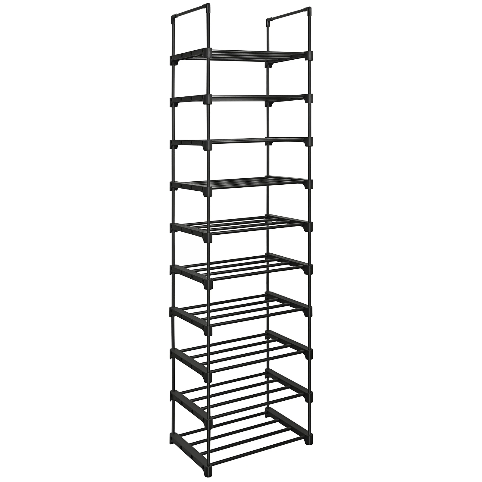 space saving adjustable slim tall 10 tier iron portable rak sepatu shoe rack for entryways