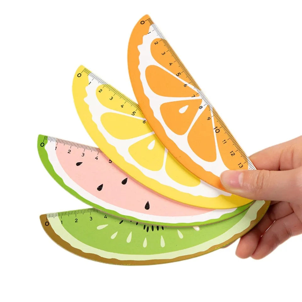 High Quality Cartoon Fruit Kawaii Cute Design School Office Using Stationery 15 cm Wood Ruler WR001