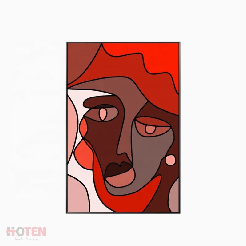 Modern simple portrait vertical oil painting pure hand-painted art abstract living room custom decorative painting