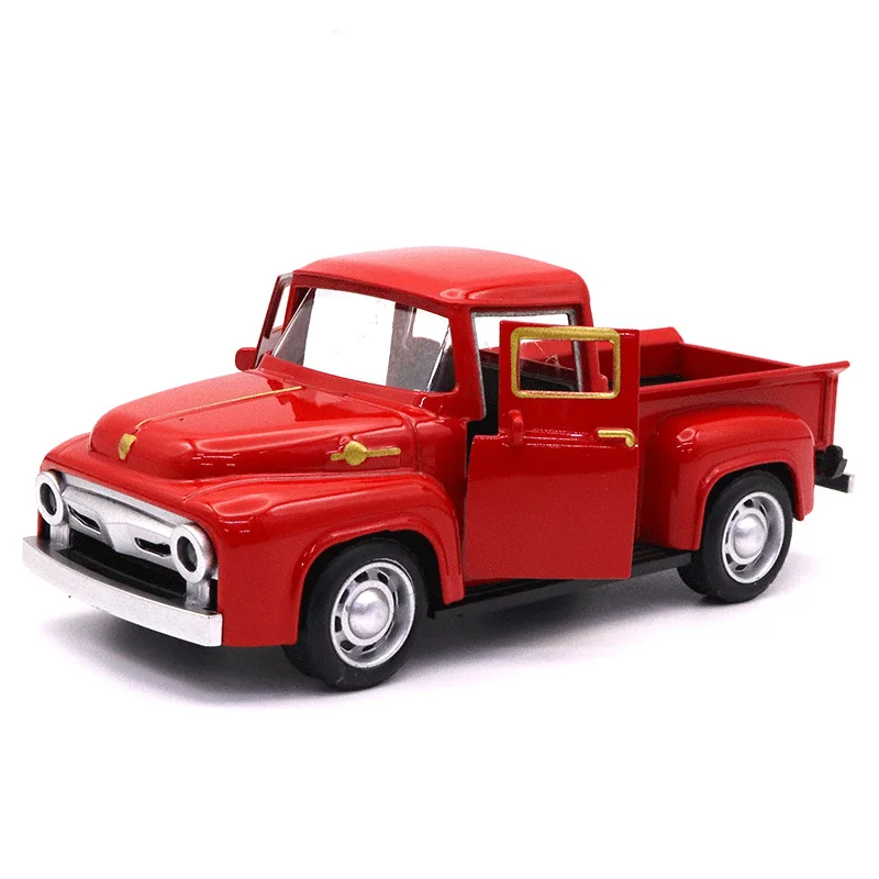 1:32 Scale Classic Pickups Truck Car Model Alloy Pull Back Diecast & Toys Vehicle for Boys Children Christmas Collection Toy Car