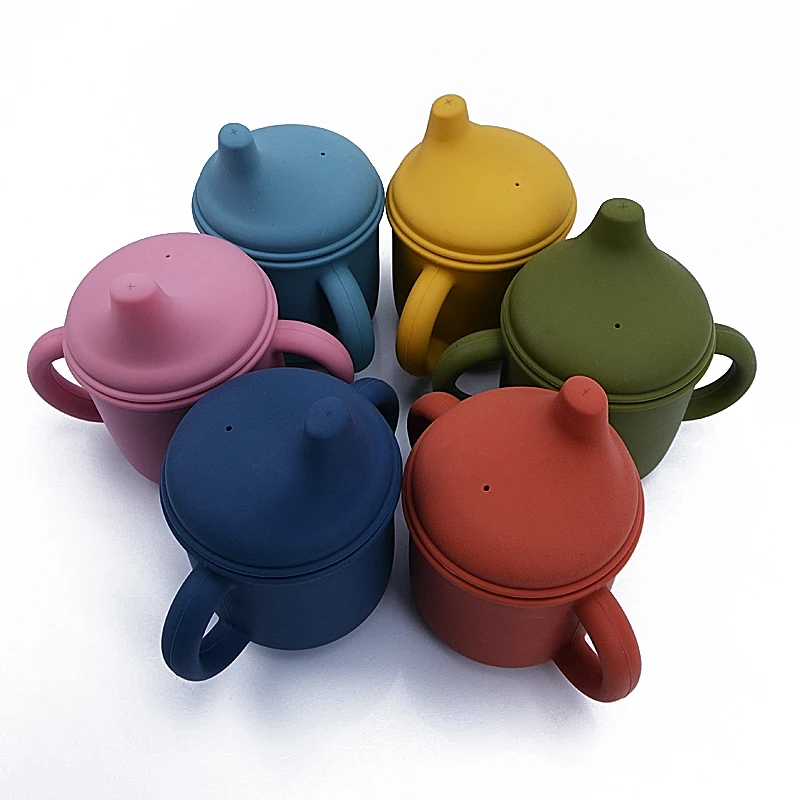 Customized Non Spill Toddler Collapsible Drink Training Cup  Lids Sublimation Kids Baby Silicone 150ml Cup