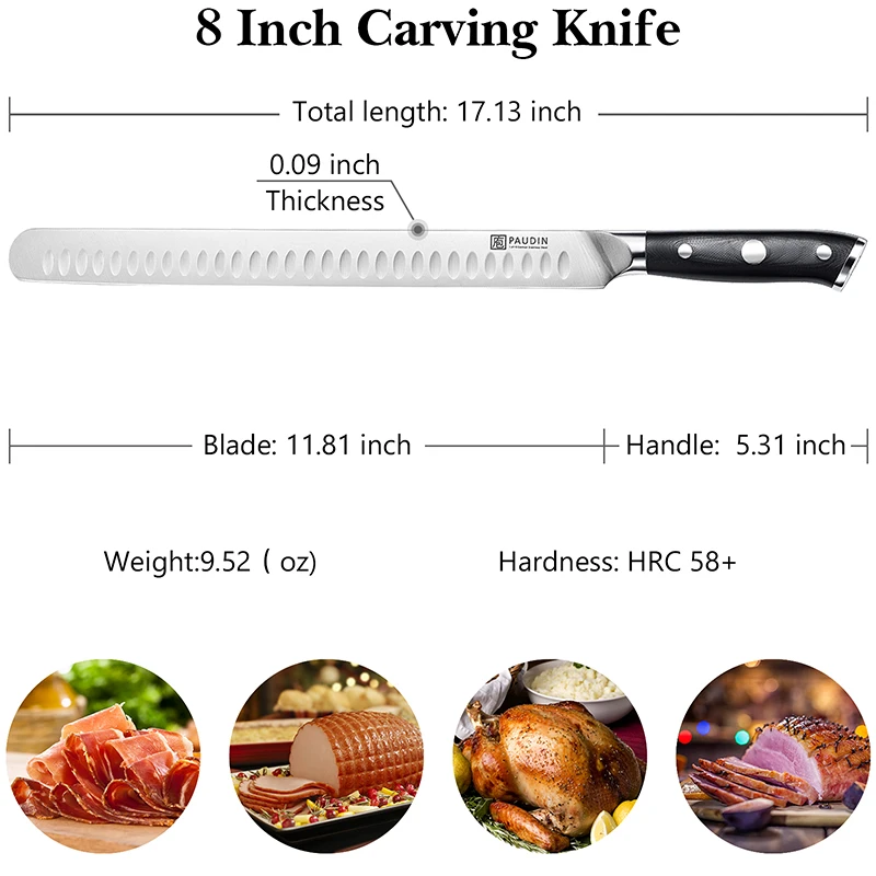 12 Inch Fillet Knife Ultra Sharp German Steel H14116 With Premium G10 Handle Ham Knife Kitchen Knife