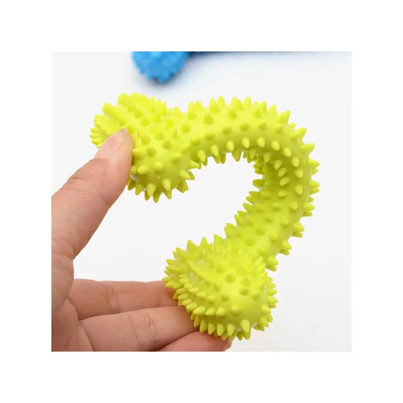 New Design Colorful Durable Portable TPR Dog Rope Toy Non-toxic Bite-resistant  Rugby Ball Dog Chew Toy