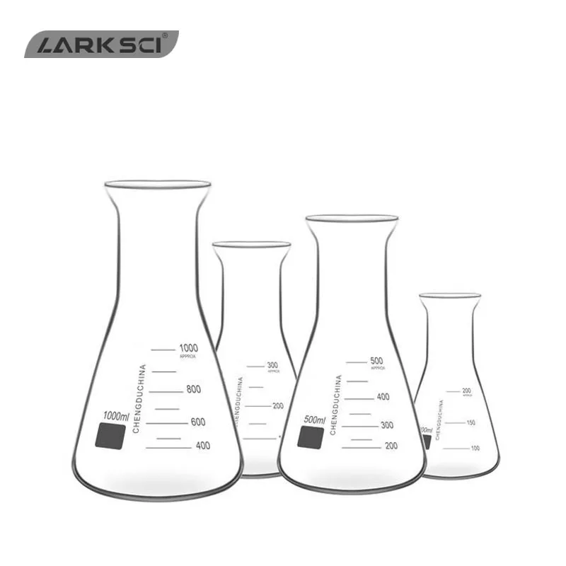 Стеклянная лабораторная колба Larksci Boro 3 стеклянная коническая