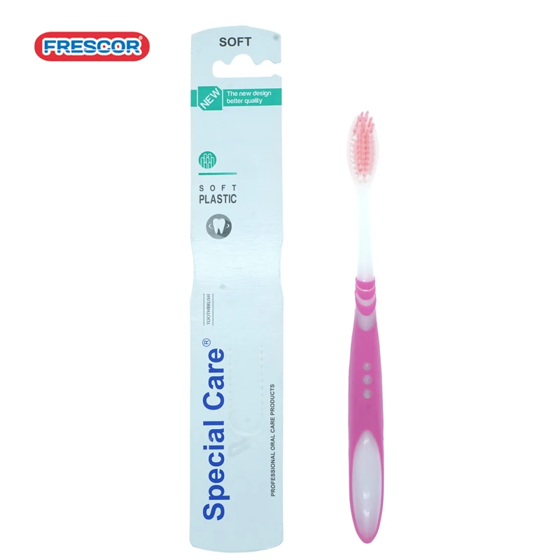 China Toothbrush Supplier OEM Private Brand Adult Plastic Toothbrush Silicone Toothbrush With Anti-Slip Handle
