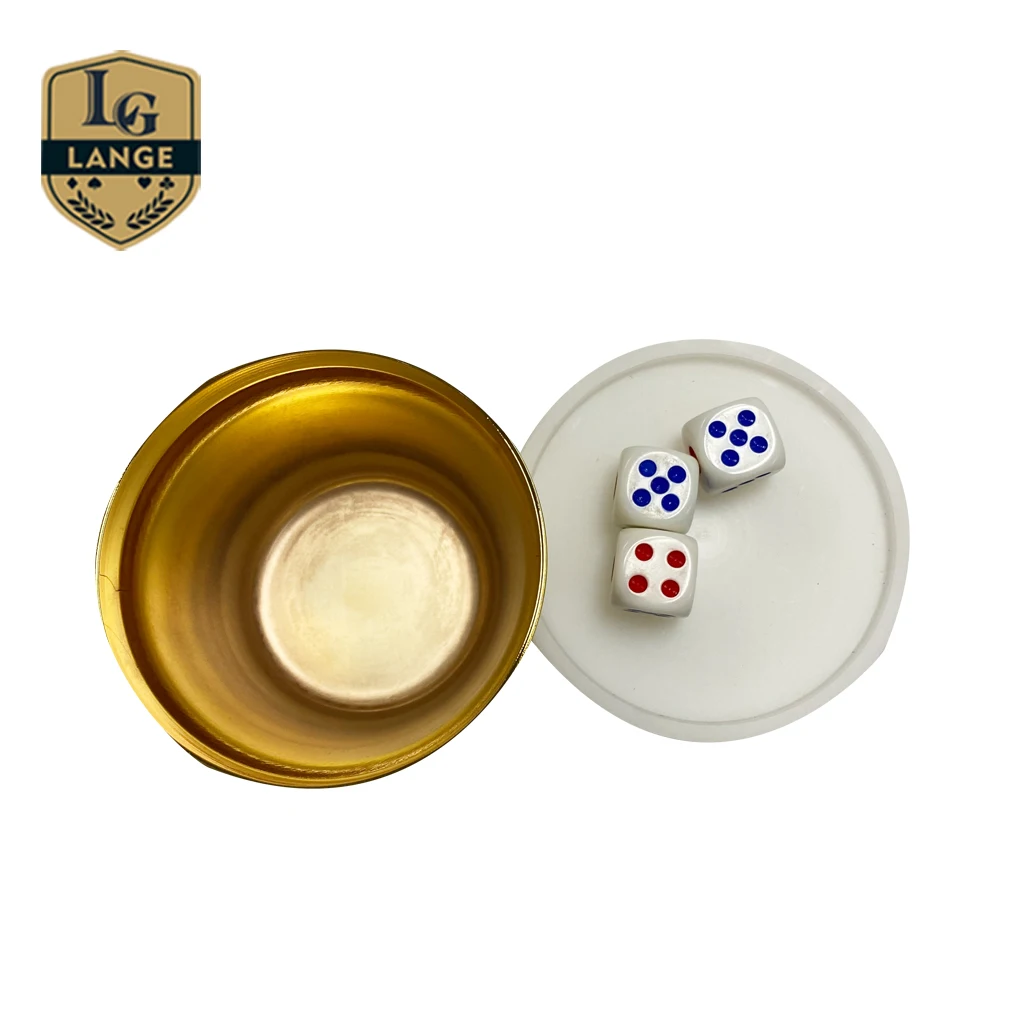 Casino Special High-End Stainless Dice Shaker Cup With Dice Siege Cup Lid
