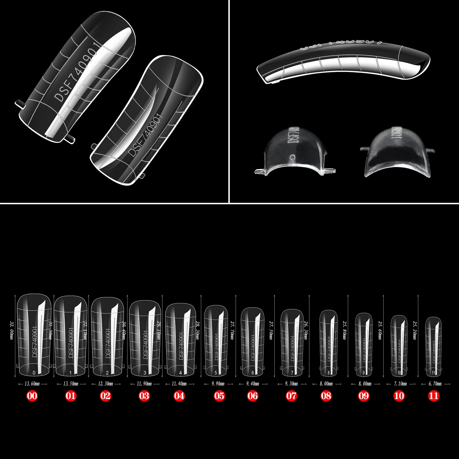 Nail Tips Quick Building Extension Mold Finger Gel False Nail Acrylic Stiletto Upper Plastic Nail Form For Poly Gel Extension