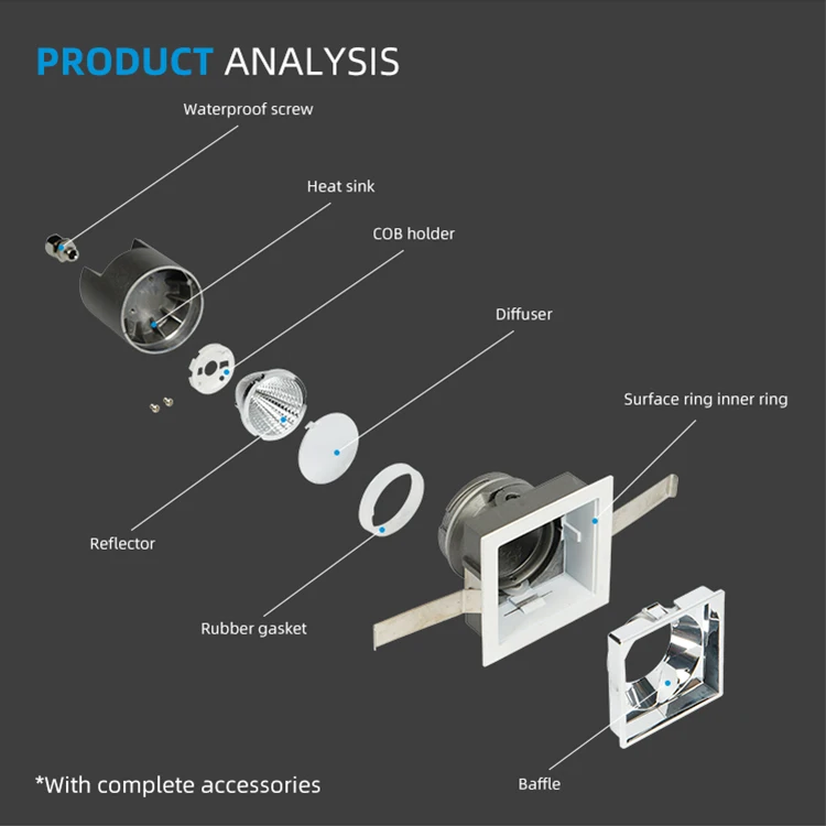 Allway SKD New Style Anti Glare Dimming Fitting Ceiling Recessed 7 12 20 Watt Led Downl Lamp Housing