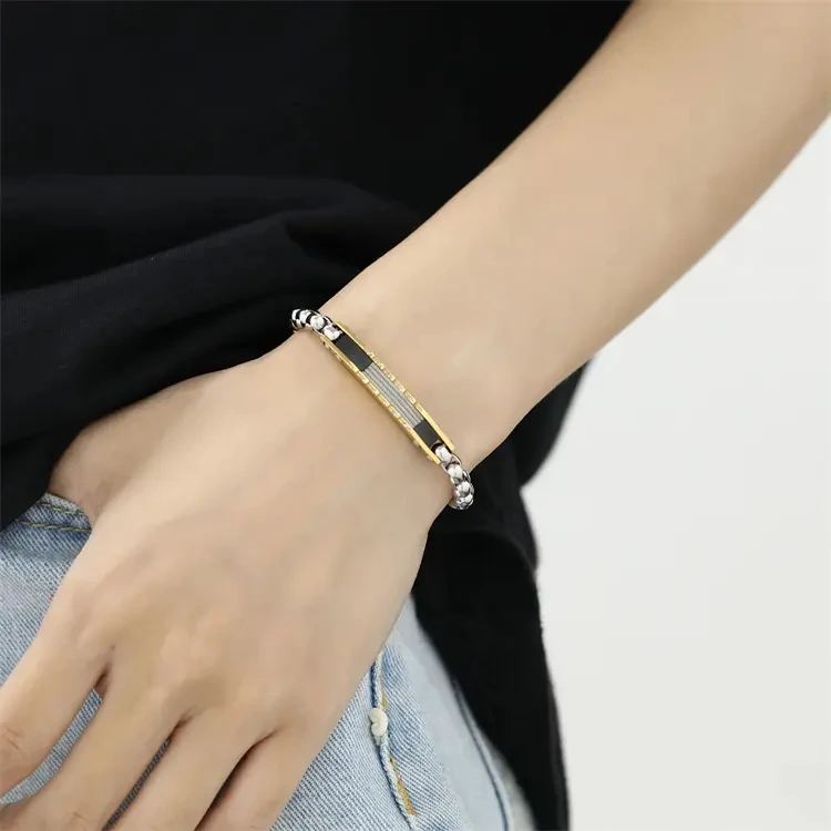 Hot Selling Stainless Curved Brand Hand Decoration Titanium Steel Couple Stainless Steel Fashion Jewelry Women Bracelets