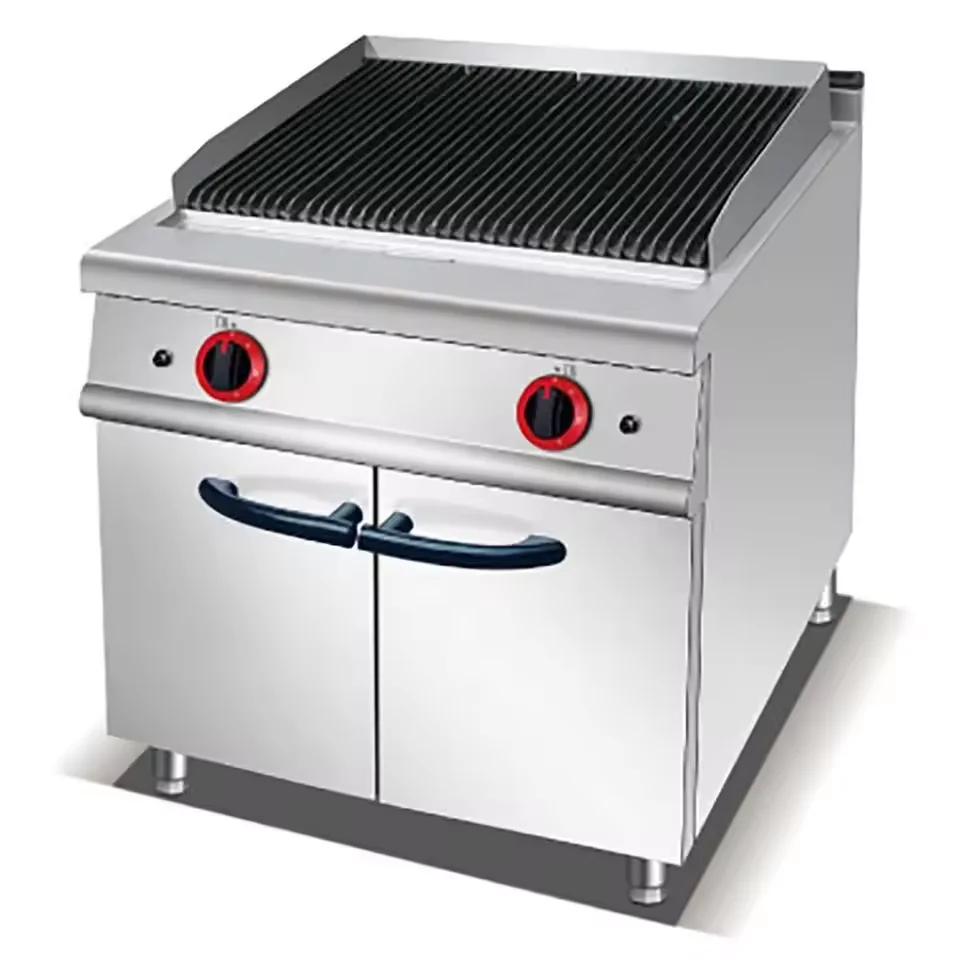 Commercial Gas Lava Rock Grill Professional Kitchen Equipment Stainless Steel Griddle Gril Suitable for hotels&restaurants