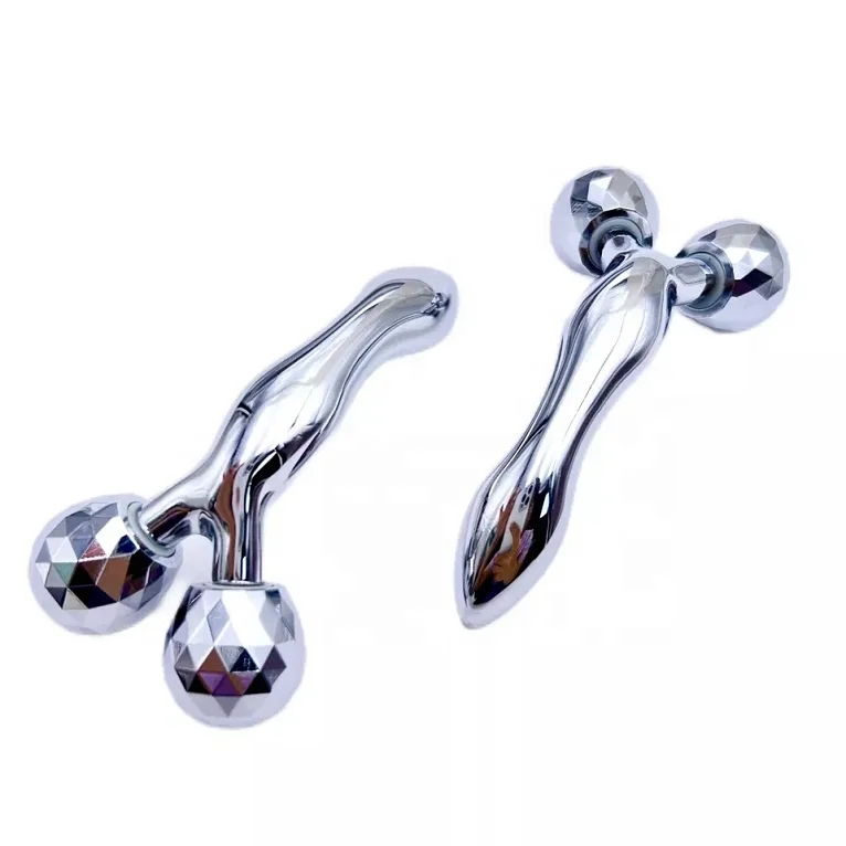 Factory Price 3D Facial Massage Roller Metal Skin Tightening Silver Face Roller Massager