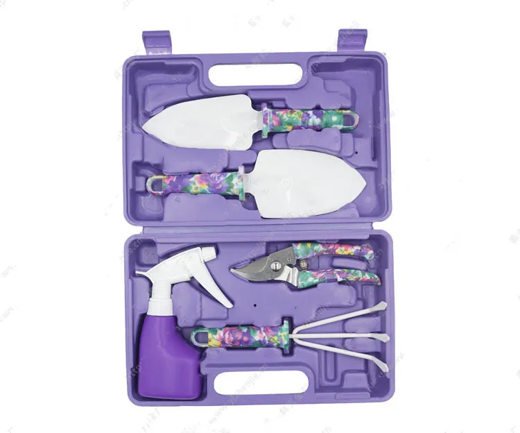 5 pcs printing pruners rake spade shovel sprayer scissors hand garden trowel tools