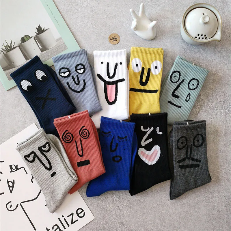 Wholesale Men Women Funny Emo Dress Hip Hop Socks Cotton Fashion Tube Crew Sock