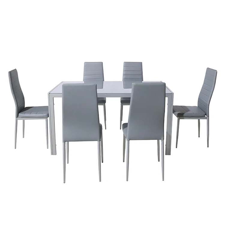 Italian Classical Style Dining Room Sets Glass Metal Dining Table Set Royal Design Dining Table Set 6 Chairs