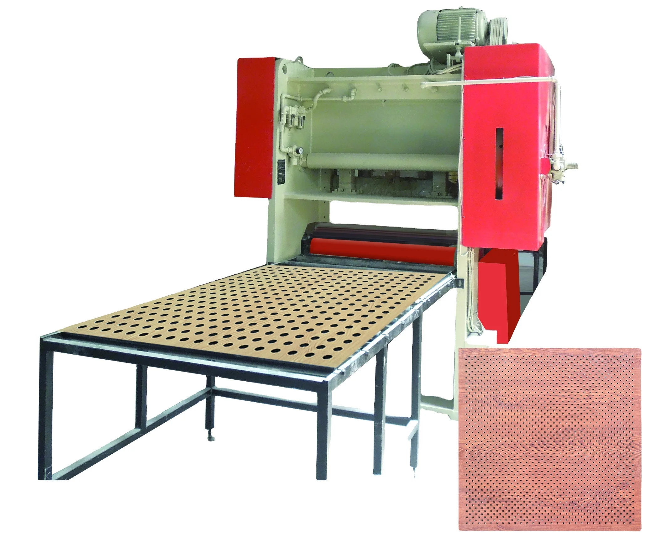 Fully automatic gypsum board punching machine.PVC veneer sound-absorbing board, automatic punching machine