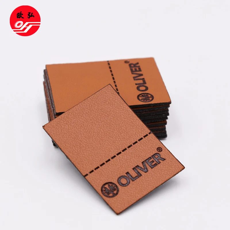 Wholesale Custom Embossed Logo Genuine Leather Patches for Clothing
