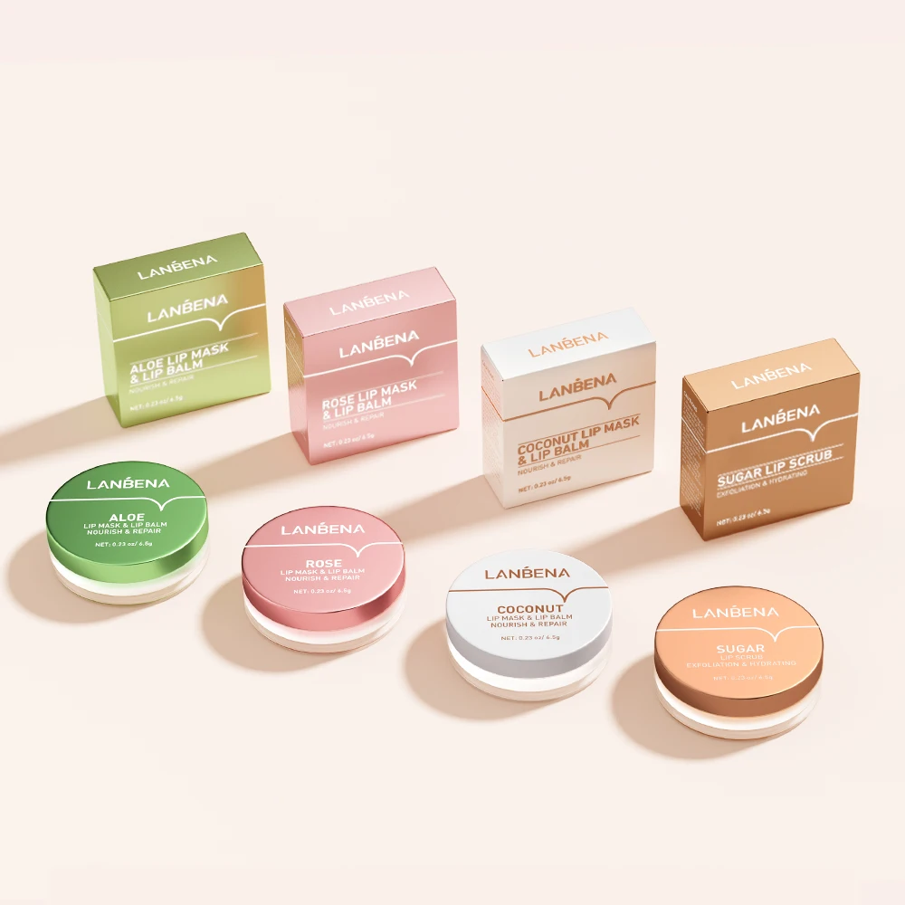 LANBENA Skin Care Exfoliating Scrub Lip Sleeping Mask Moisturizing Brightening Lip Balm