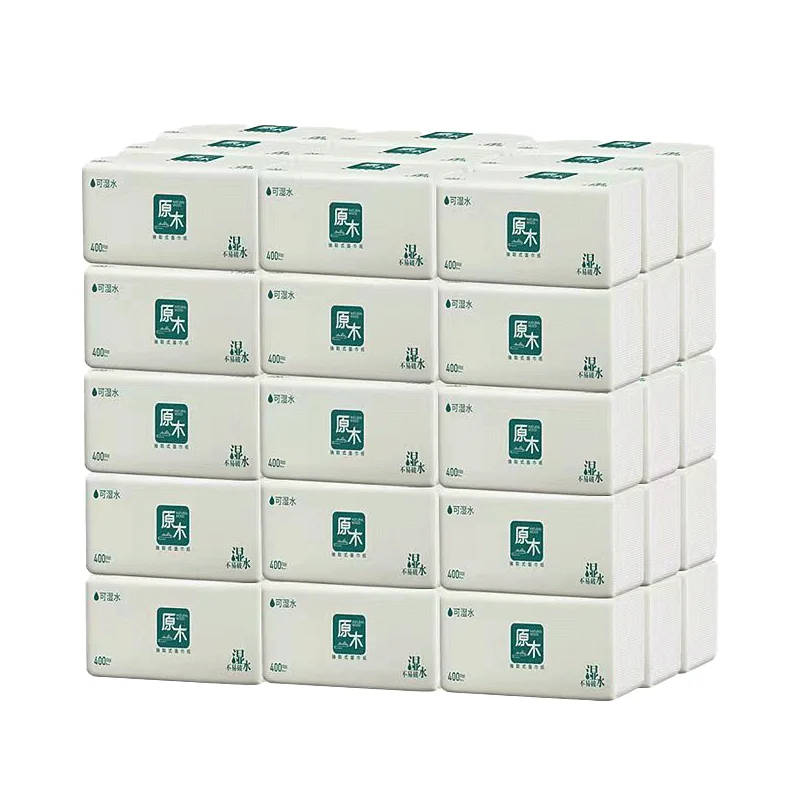 WCX facial paper tissue 400 sheets custom 4ply cotton tissue paper