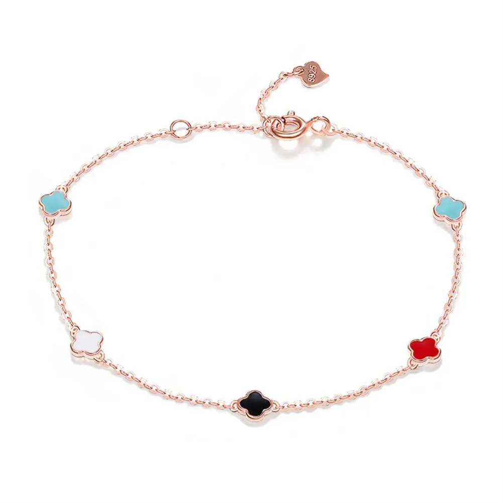 
Colourful Colver Fashion Silver Link Chain Zirconia Bracelet Hand Bracelet For Women 