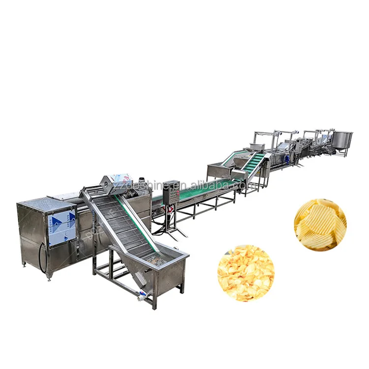 small scale potato chips frozen french fries making production line cassava plantain chips cutting frying machine