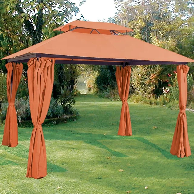  Customized Waterproof 3X4M Garden Metal Roof Outdoor Aluminum Gazebo Pavilion With