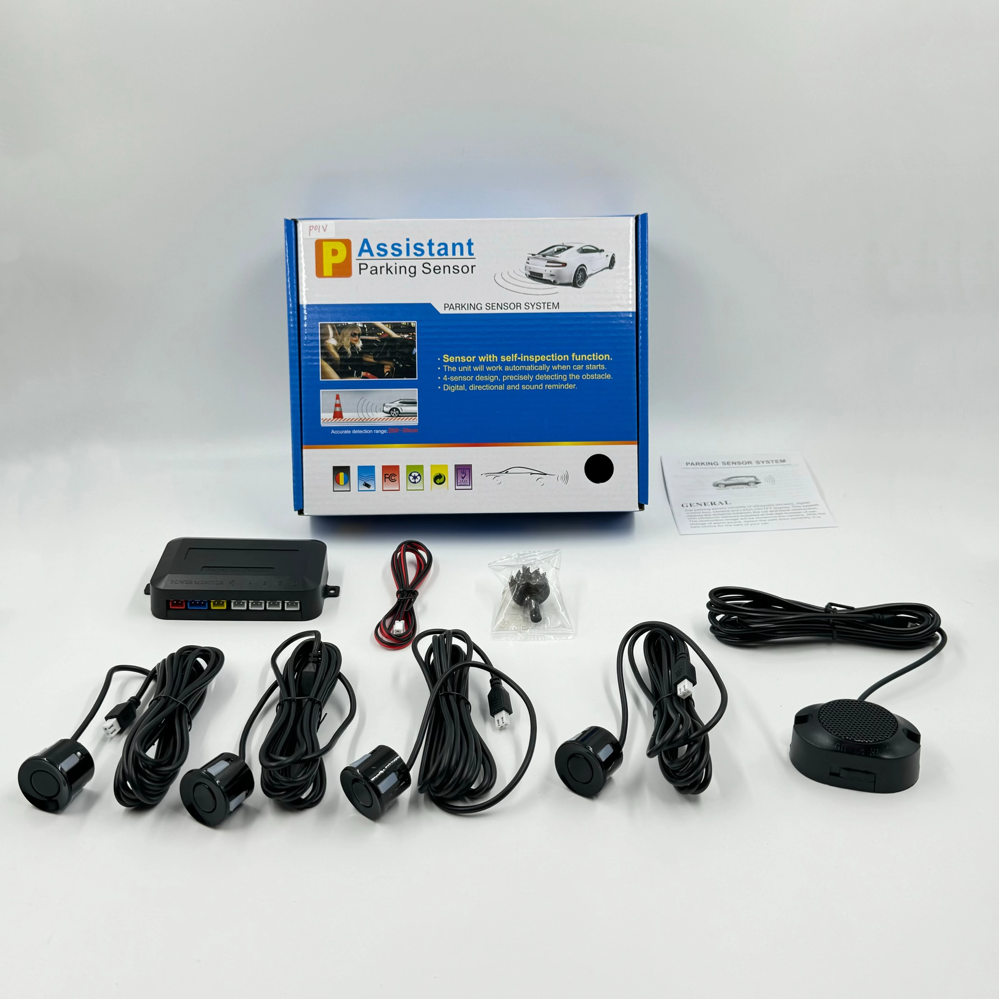 Wholesale Universal car reversing aid with Buzzer Radar 4 sensors Detectors rear Parking Sensor system kit BCS-P01V