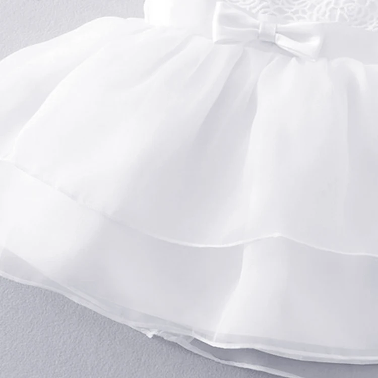 
Mudkingdom baby infant white flower girl suit lace layered vintage prom dress with hair band 