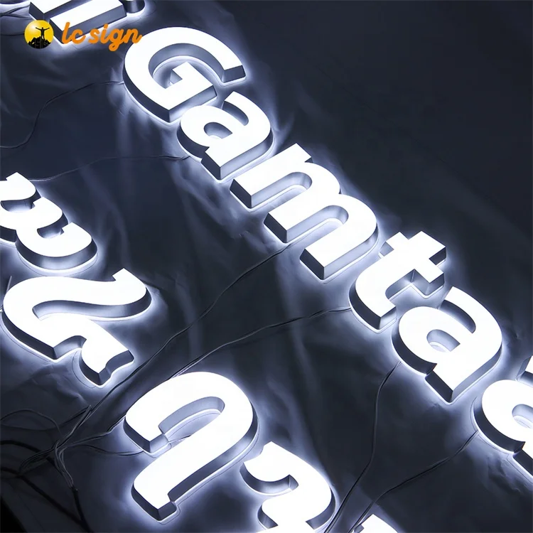 Wall Signage Custom number plate metal logo illuminated Signage LED Channel Letters 3D Letters Sign for Company wall Logo sign