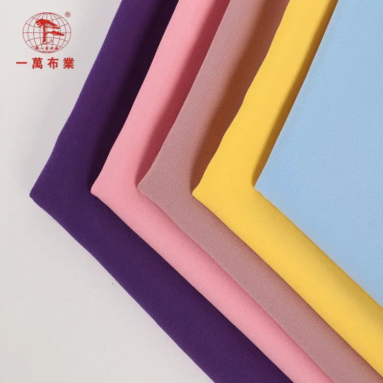 Factory price solid dyed 100 polyester crepe chiffon fabric for dress