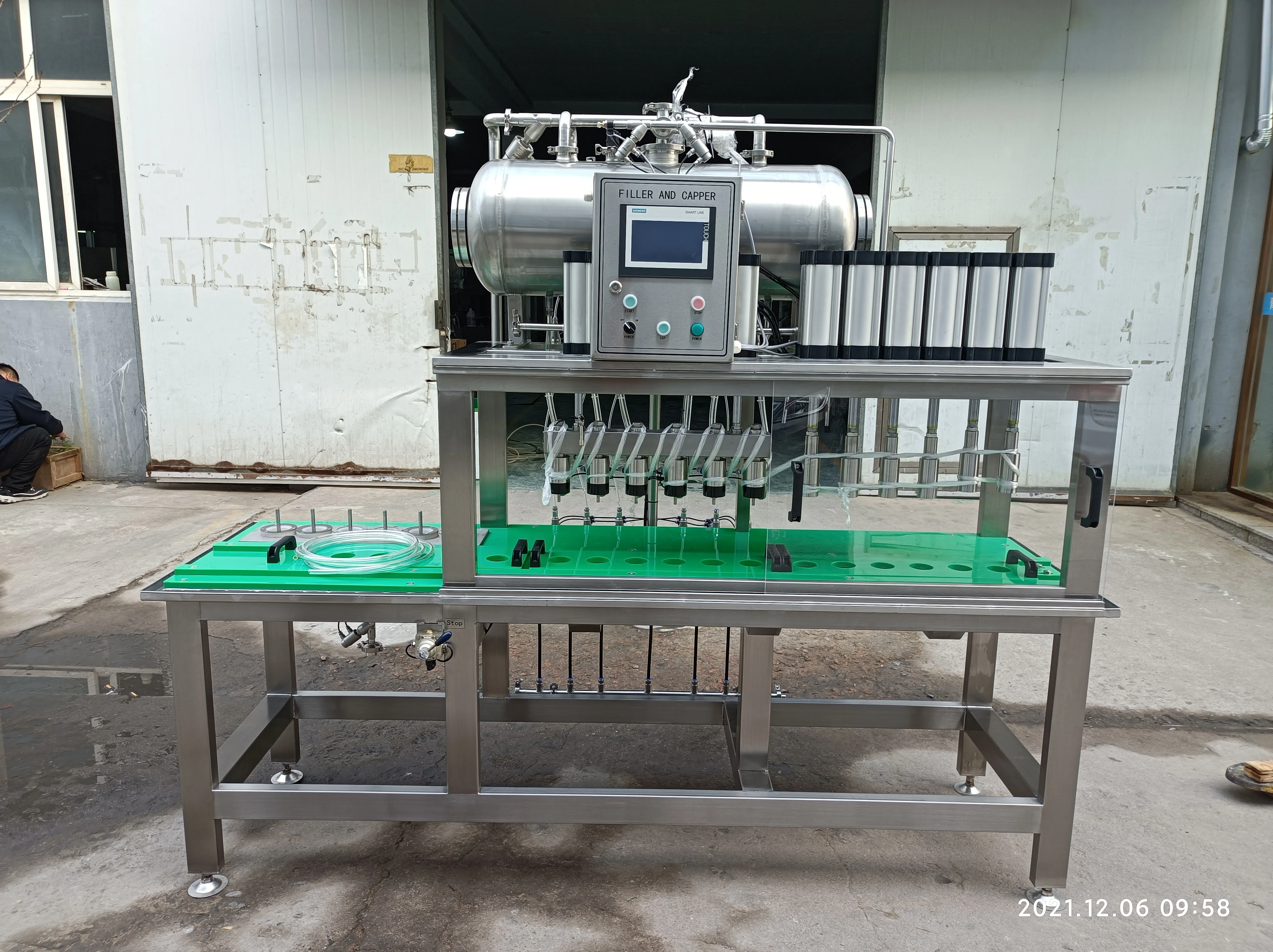 semi automatic 6-6-6  Beer bottle washing and filling and capping machine with CIP system