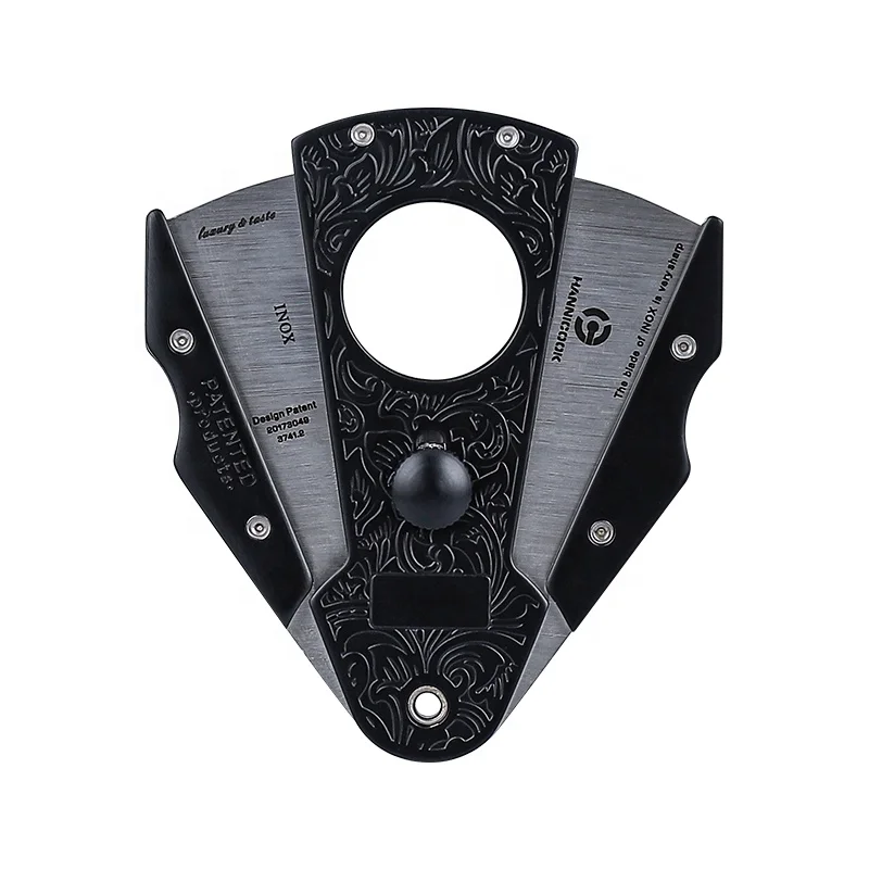 MOQ 100 Custom logo / Brand Double Blades Copper Premium Cigar Cutter Guillotine