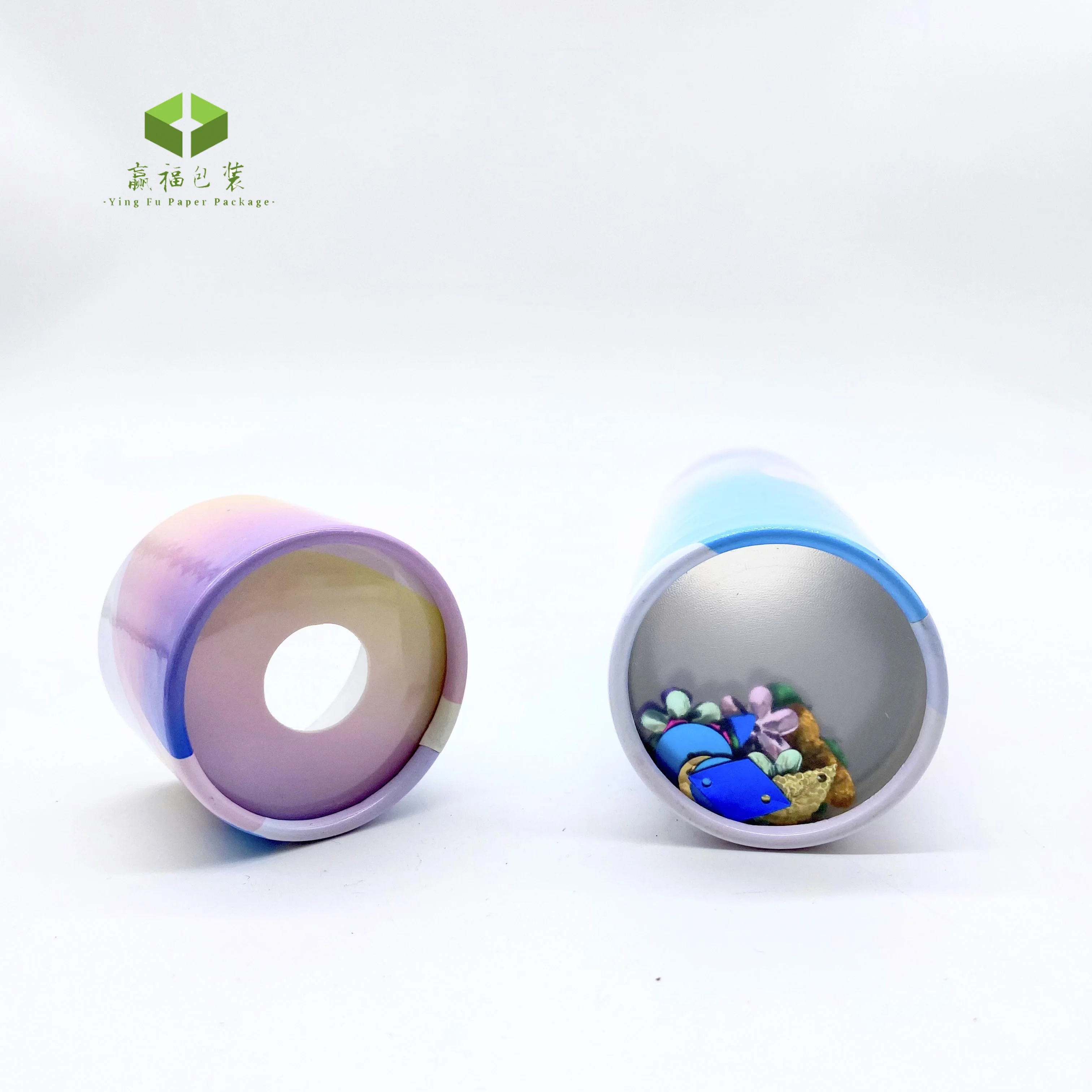 Custom Eco Friendly Circle Ter Jar Paper Tube With transparent Pvc lid Clear Window candle storage for gift box packaging