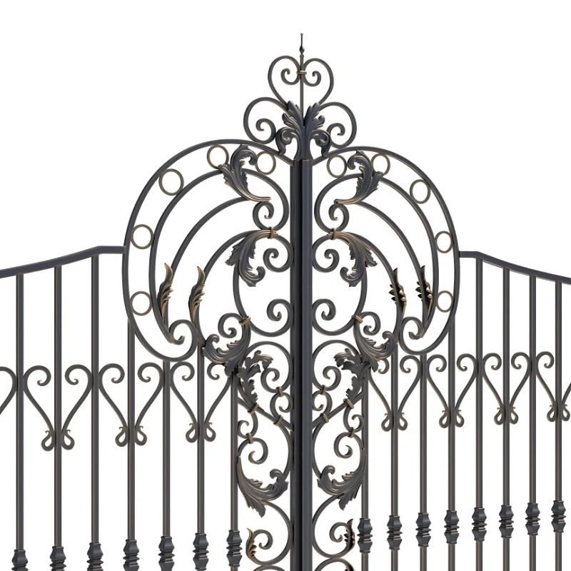 Modern Design Wrought Iron Gate Iron Main Gate Driveway Gate Wrought Iron Door Metal Garden Gates Square Tube Picket