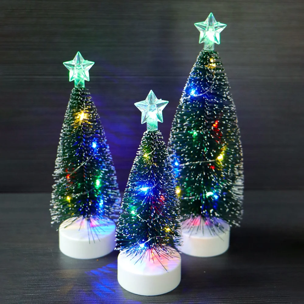Mini small modern Christmas with led lights artificial trees for indoor desktop home decorative