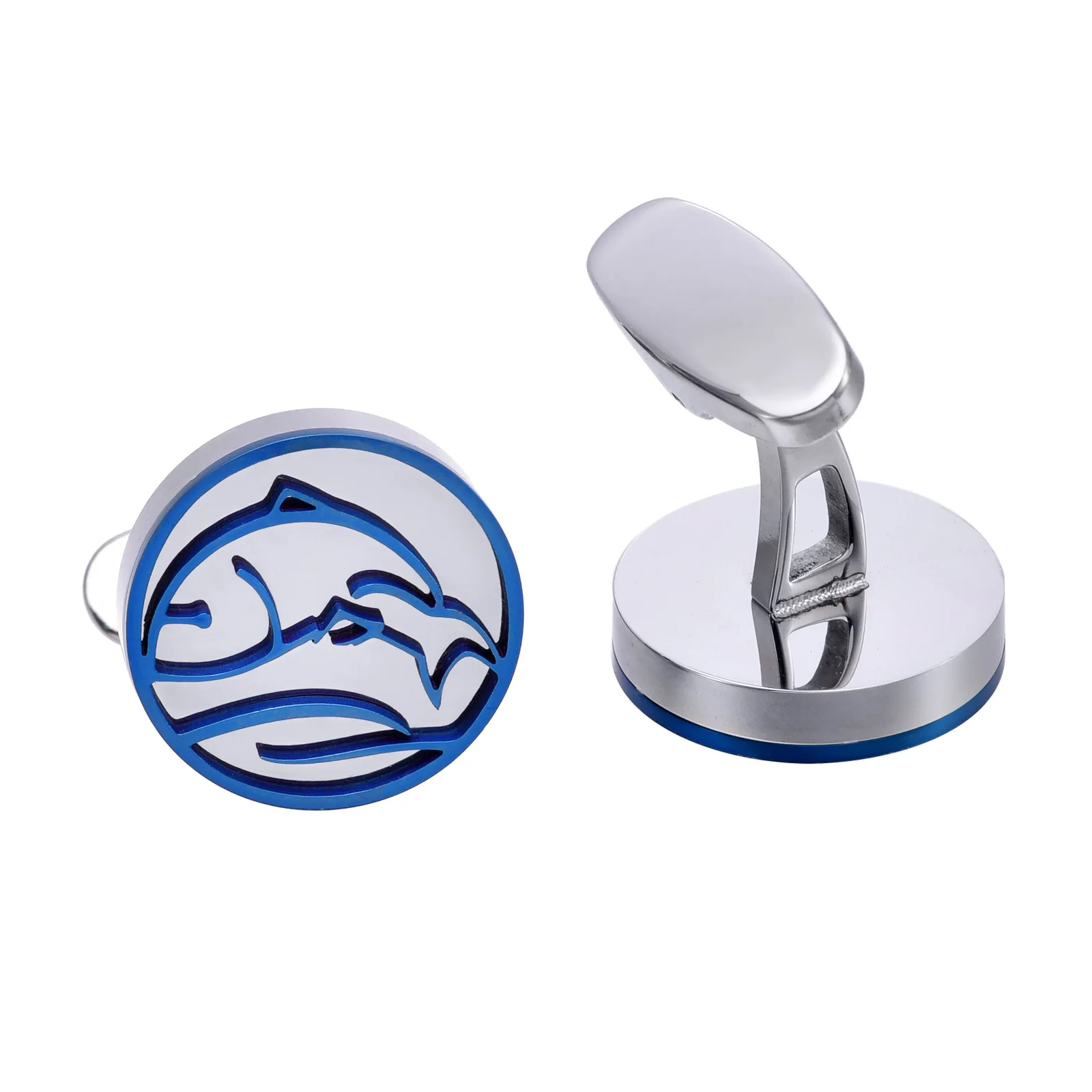 Stainless Steel Forest Moose Cufflinks Light Luxury Custom Blue Whale Cuff Link Shirt Cufflinks For Men