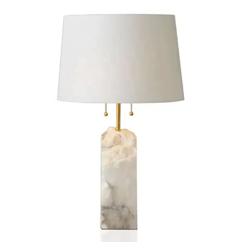 jansoul fancy alabaster marble table lamp for living room hotel villa decoration